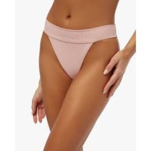 WeWoreWhat Cheeky High Leg Bikini Bottom in Solid Baby Pink Medium New Womens - Picture 1 of 13